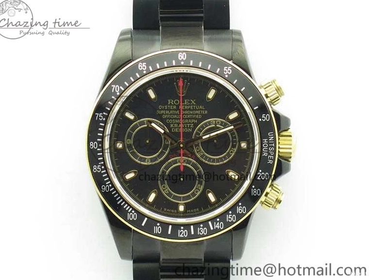 Bracelet Kravitz Daytona Black YG Best Maker On DLC DLC BP Dial Strap) A4130 Edition (Free Leather 0121